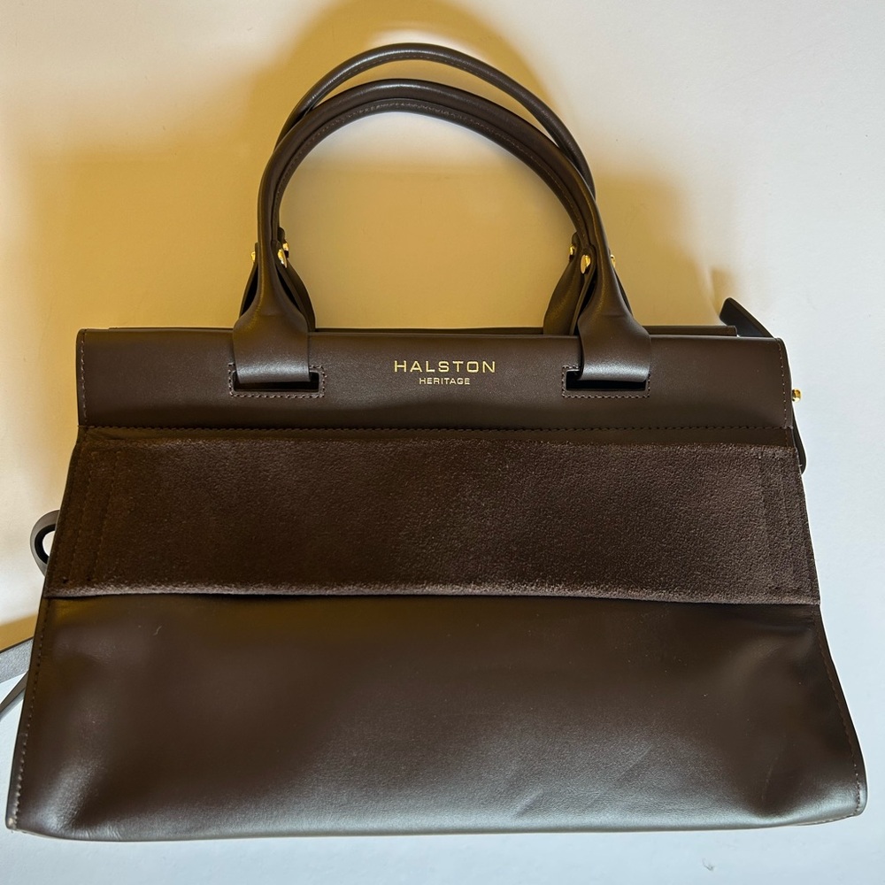 Halston Heritage Dark Brown Leather Tote